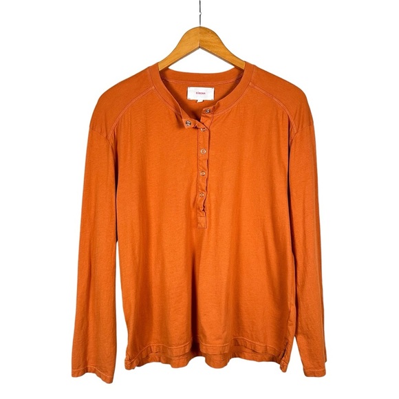 XIRENA Aidyn Long Sleeve Cotton Henley in rust - Picture 8 of 8